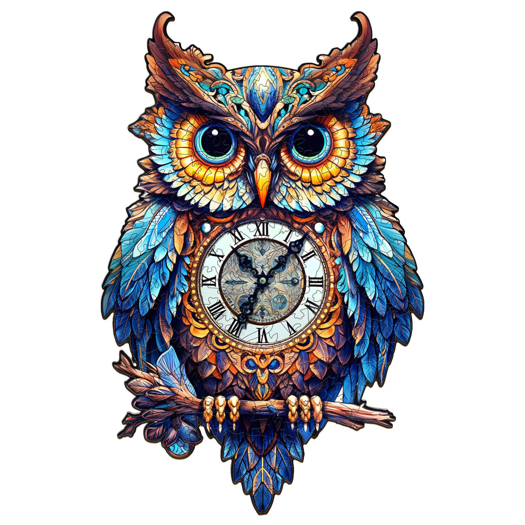 Owl Clocks Wooden Jigsaw Puzzle-Woodbests