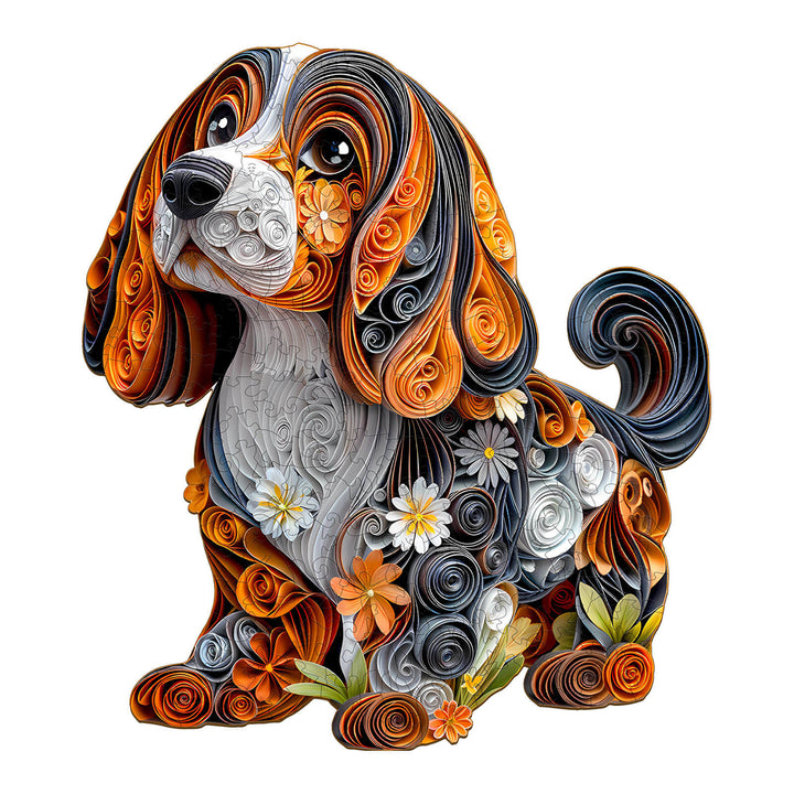 3D paper dachshund  Wooden Jigsaw Puzzle