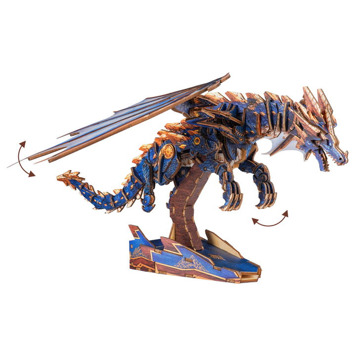3D Wooden Mechanical Kit - Azure Gold Dragon