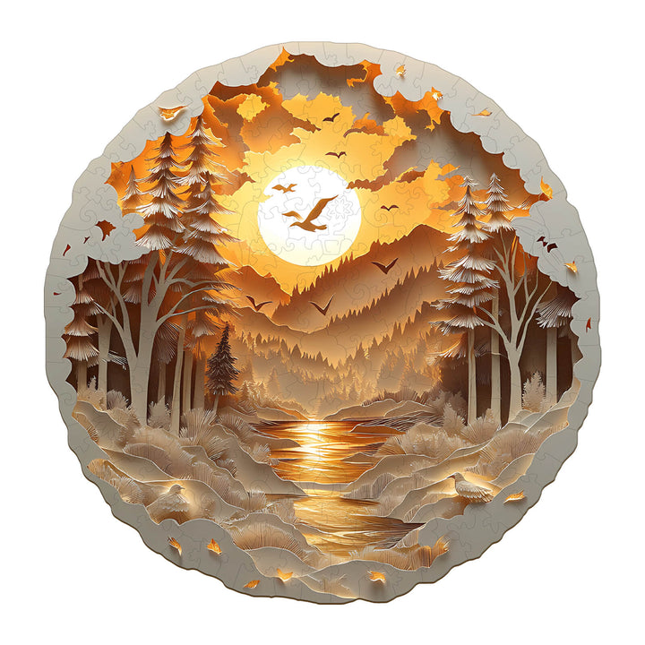 3D Paper Scenery Wooden Jigsaw Puzzle