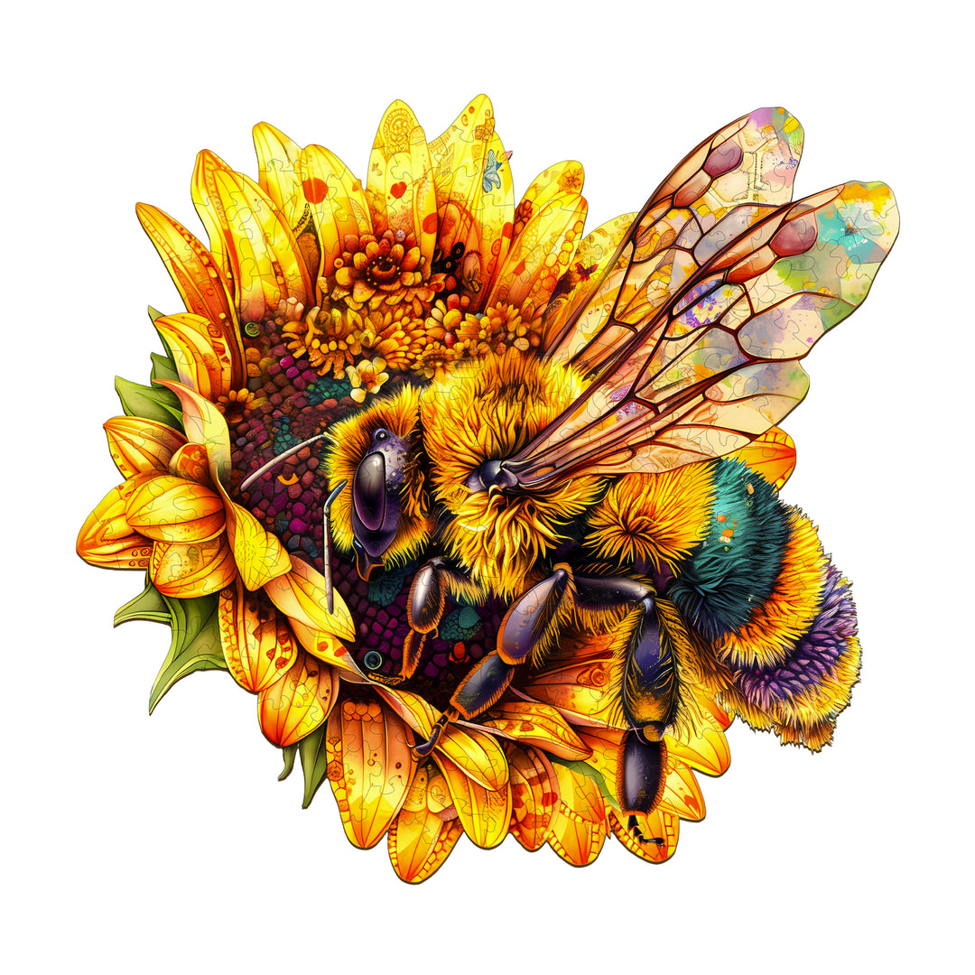 Biene sammelt Nektar Holzpuzzle