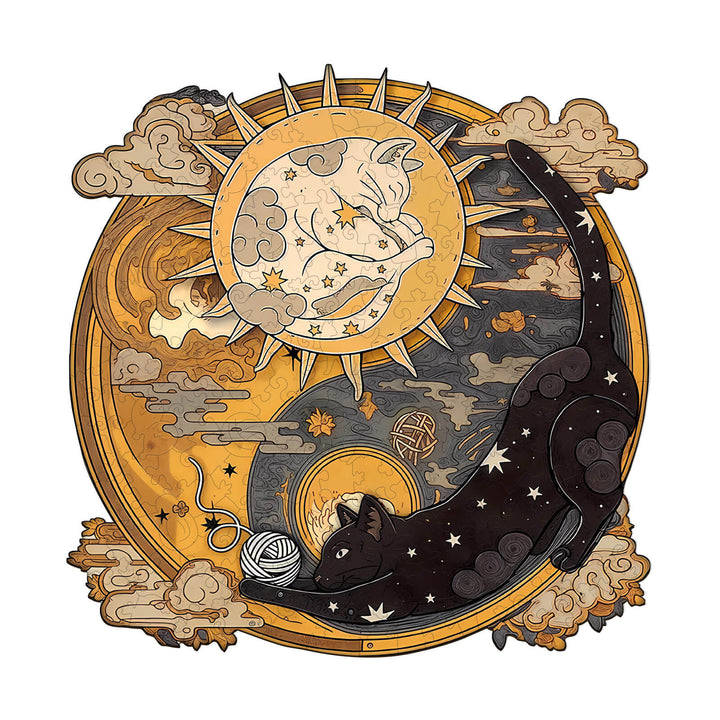 Yin Yang Cat Wooden Jigsaw Puzzle
