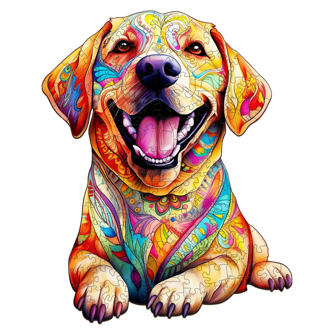 Yellow Labrador Wooden Jigsaw Puzzle-Woodbests