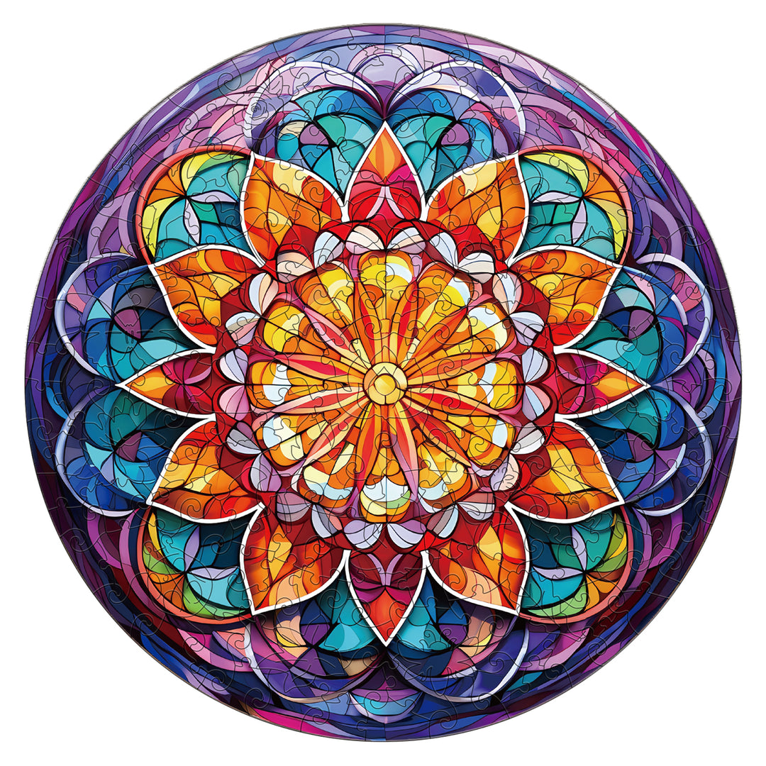 Church Glass Mandala Wooden Jigsaw Puzzle