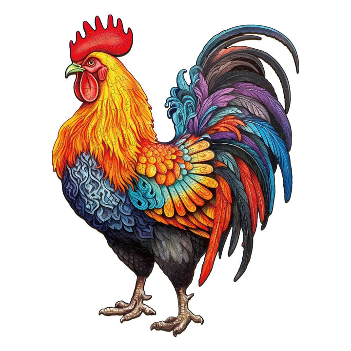 Spirited Rooster 2 Wooden Jigsaw Puzzle