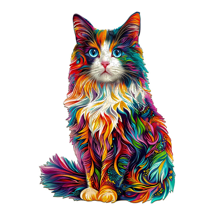 Colorful Ragdoll Cat-1 Wooden Jigsaw Puzzle