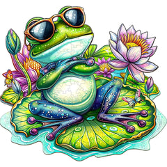 Leisurely Frog-2 Wooden Jigsaw Puzzle