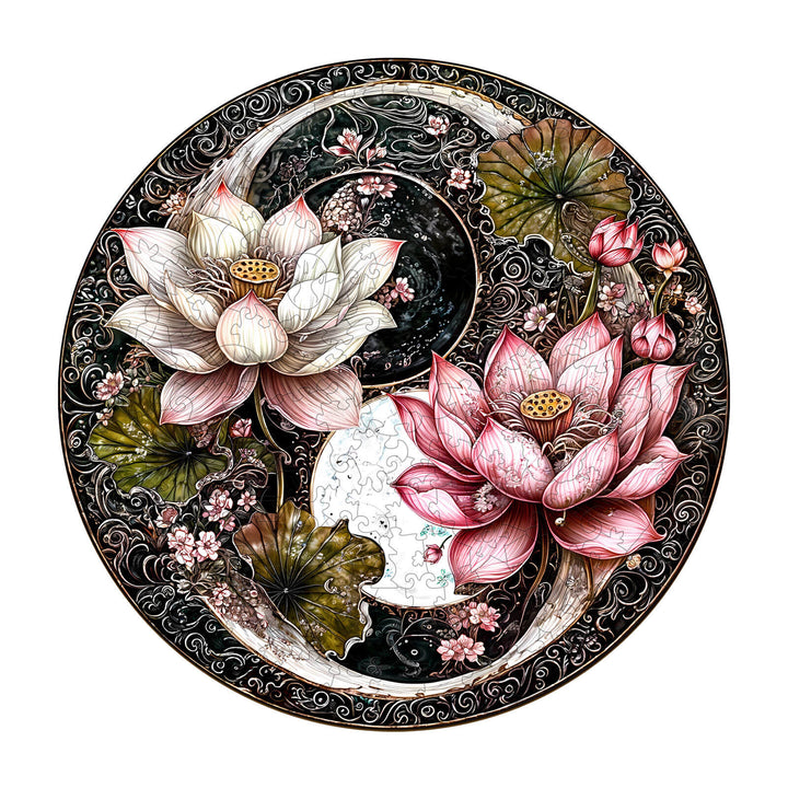 Yin Yang Lotus Wooden Jigsaw Puzzle