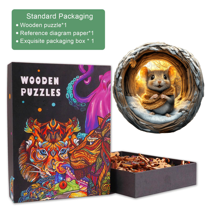 3D Höhlenmaus Holzpuzzle