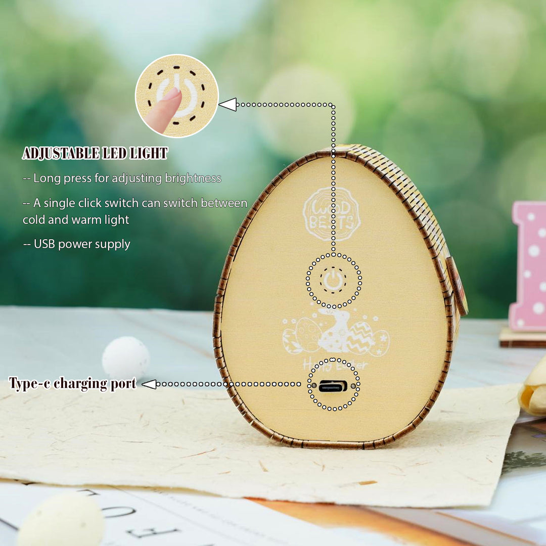 Easter Egg Messenger Kit - 3D Wooden Puzzle Night Light