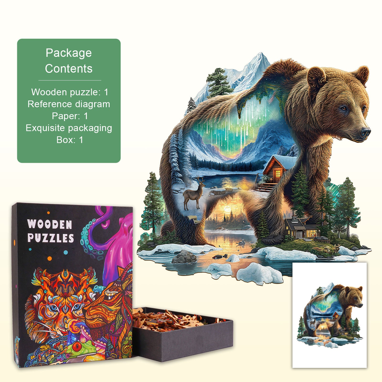 Aurora Bear Wooden Jigsaw Puzzle