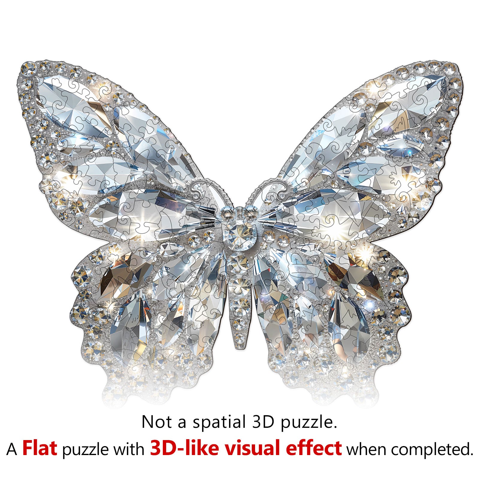 Diamond Butterfly Wooden Jigsaw Puzzle