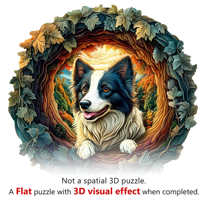 3D Border Collie Wooden Jigsaw Puzzle