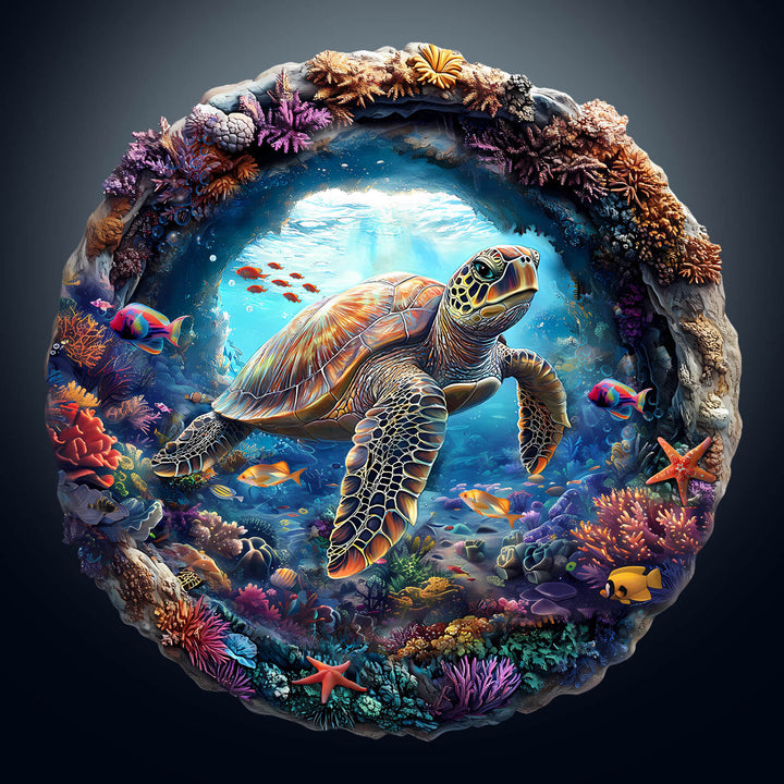 3D Turtle Wooden Jigsaw Puzzle