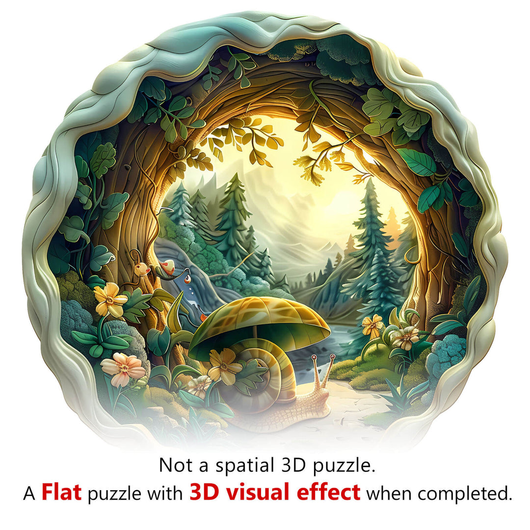 3D Snail-1 Wooden Jigsaw Puzzle