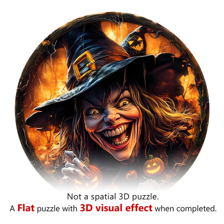 3D Halloween Witch Wooden Jigsaw Puzzle