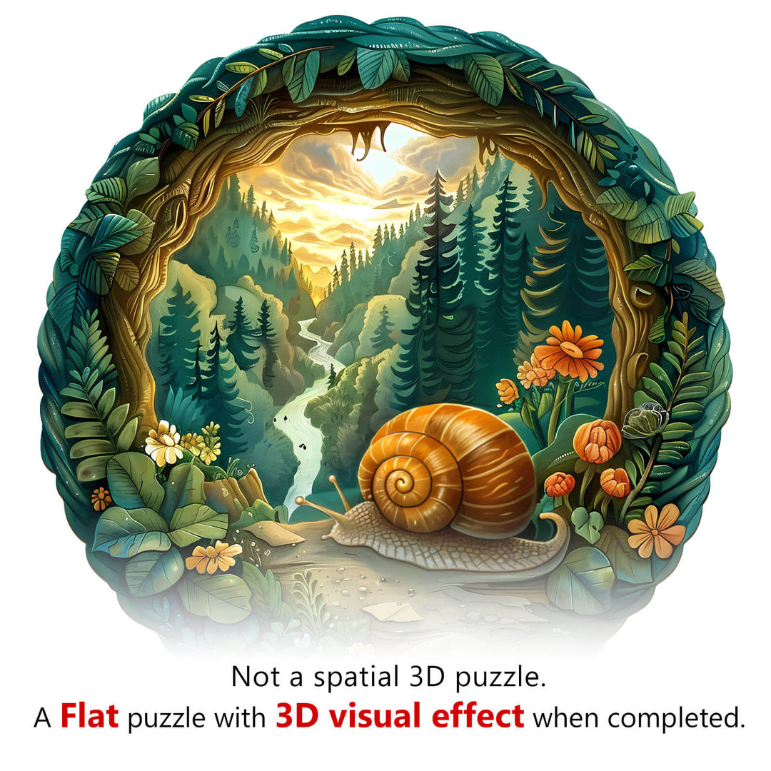 3D Snail-2 Wooden Jigsaw Puzzle