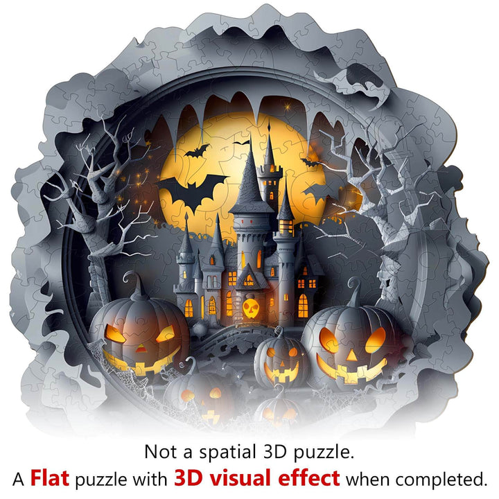 3D Halloween Castle-1 Wooden Jigsaw Puzzle