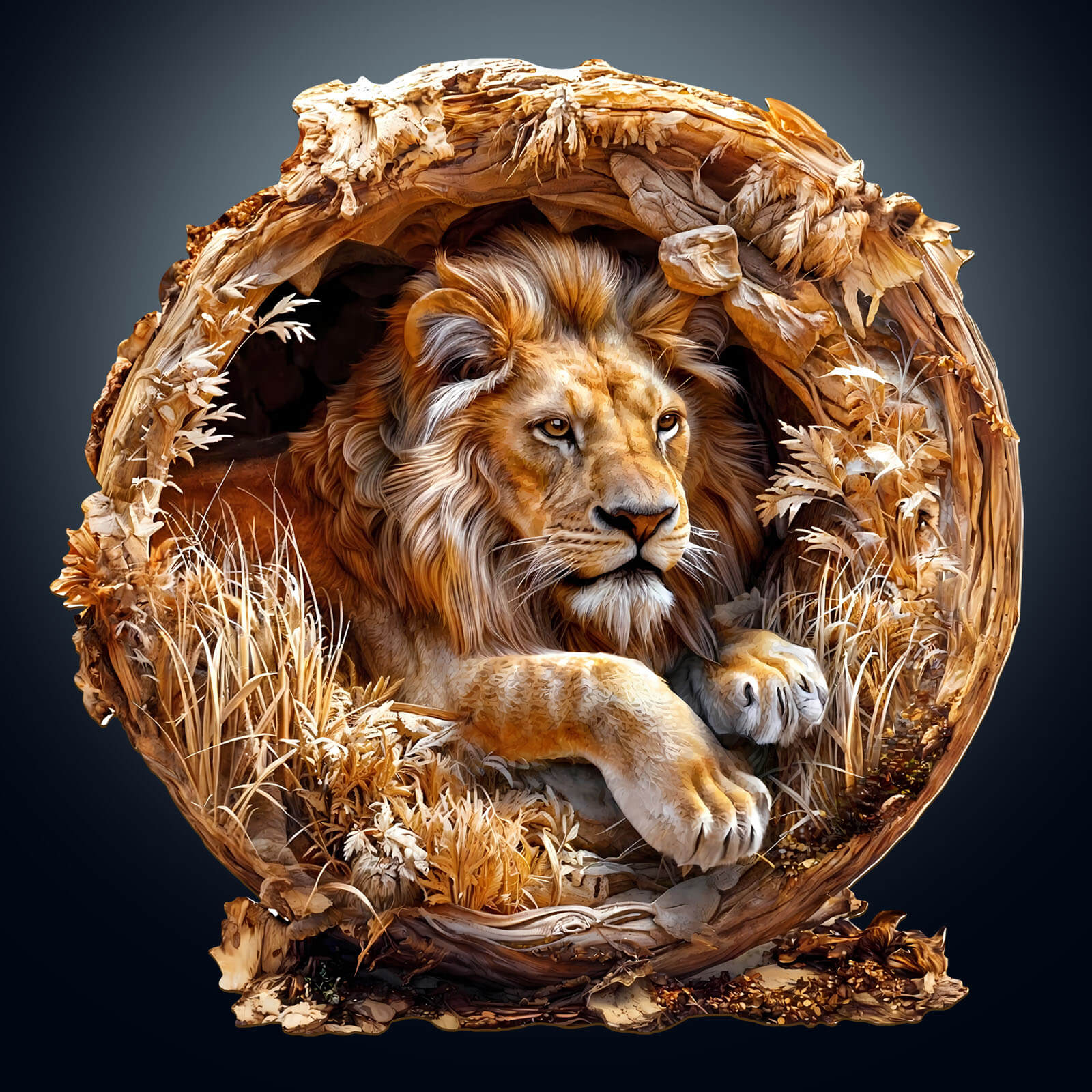 3D wooden jigsaw puzzle of a lion, designed to enhance focus and cognitive skills while solving.
