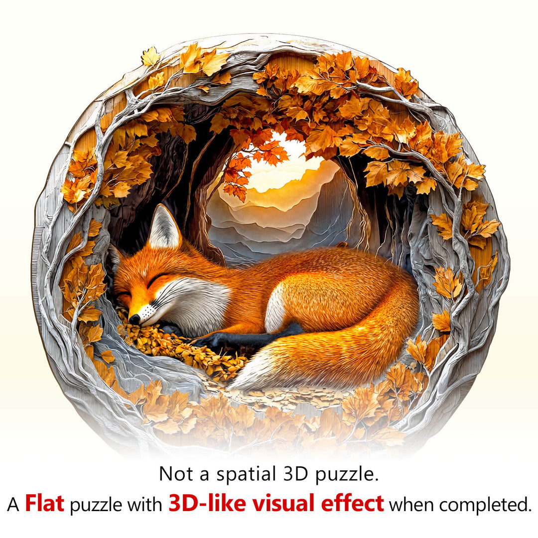 3D fox Wooden Jigsaw Puzzle