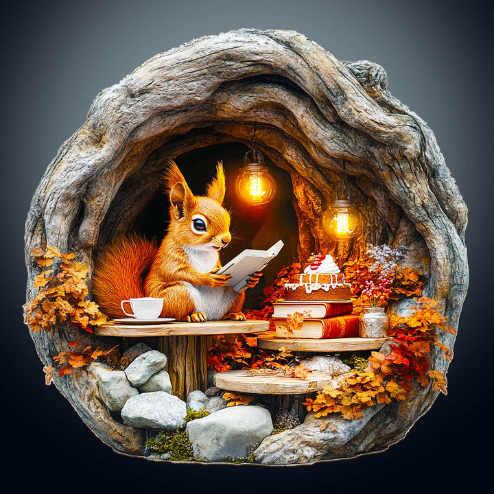 3D Burrow Squirrel Wooden Jigsaw Puzzle