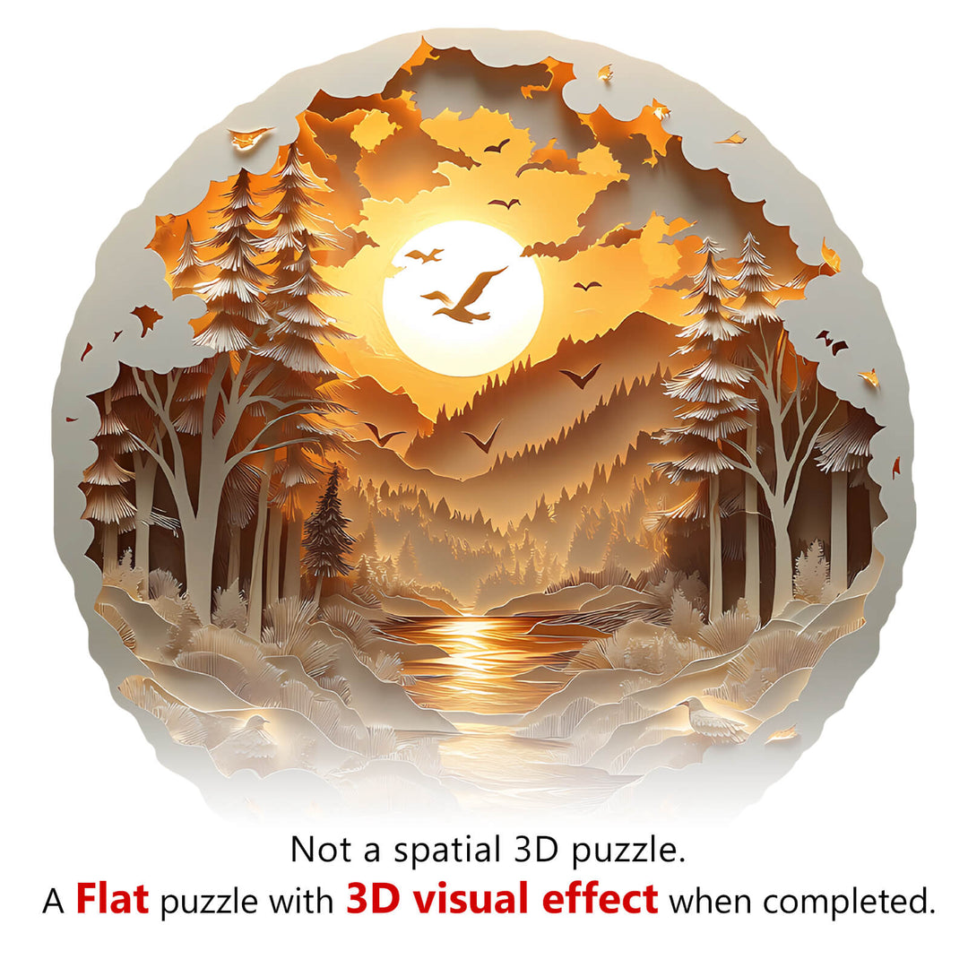 3D Paper Scenery Wooden Jigsaw Puzzle