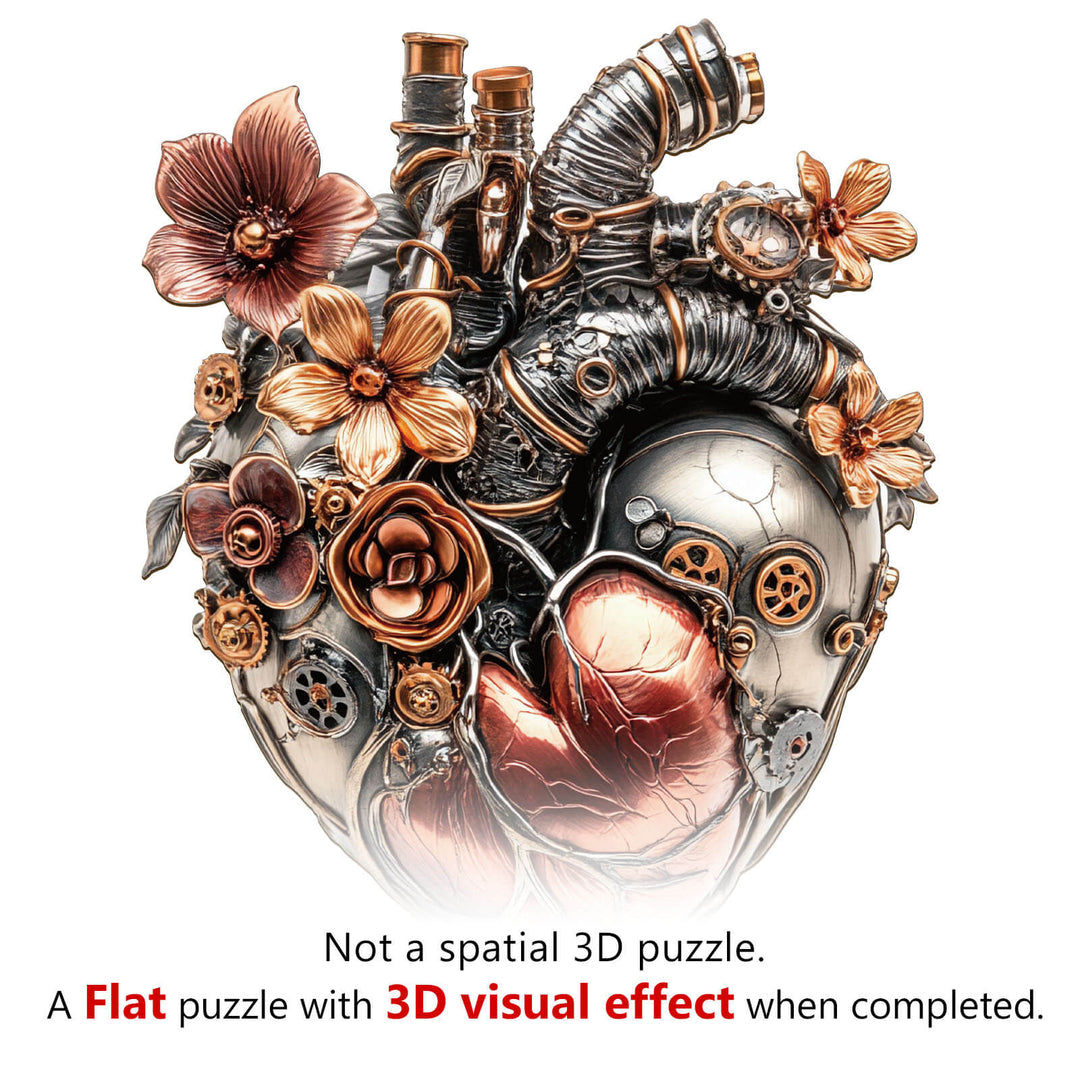 3D Mechanical Heart Wooden Jigsaw Puzzle - WOODBESTS