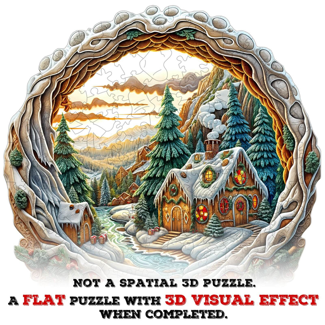 3D Christmas House-2 Wooden Jigsaw Puzzle