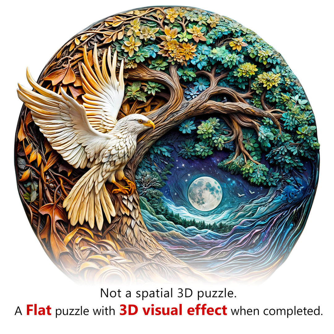 3D White Eagle-1 Wooden Jigsaw Puzzle