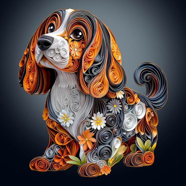 3D paper dachshund  Wooden Jigsaw Puzzle