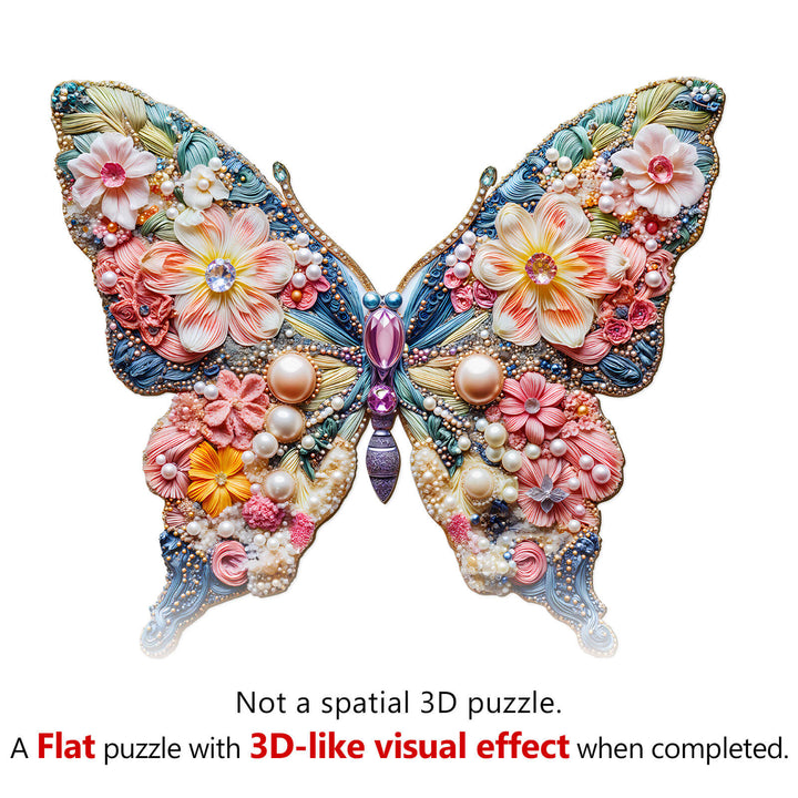 Jewelry Butterfly Wooden Jigsaw Puzzle