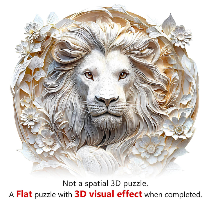 3D Paper Lion Wooden Jigsaw Puzzle - Woodbests