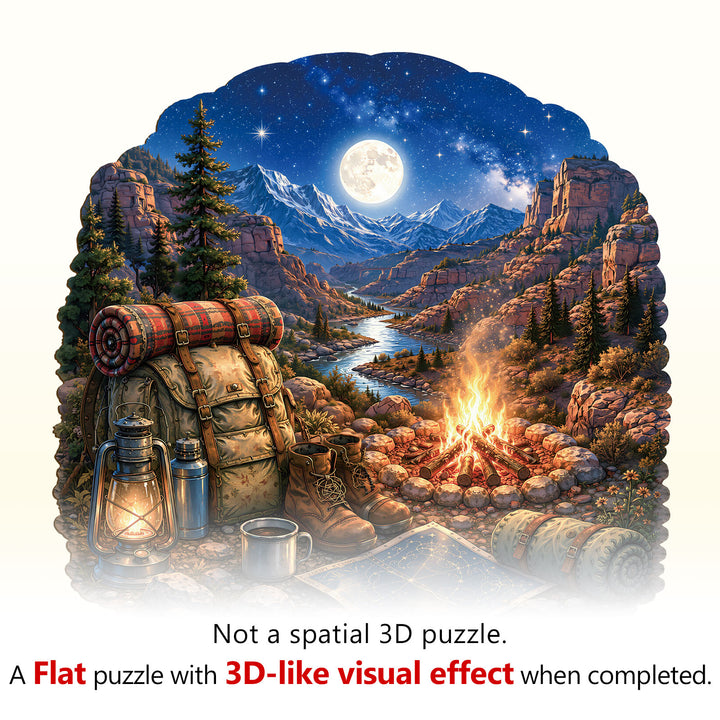 Moonlit Quest  Wooden Jigsaw Puzzle