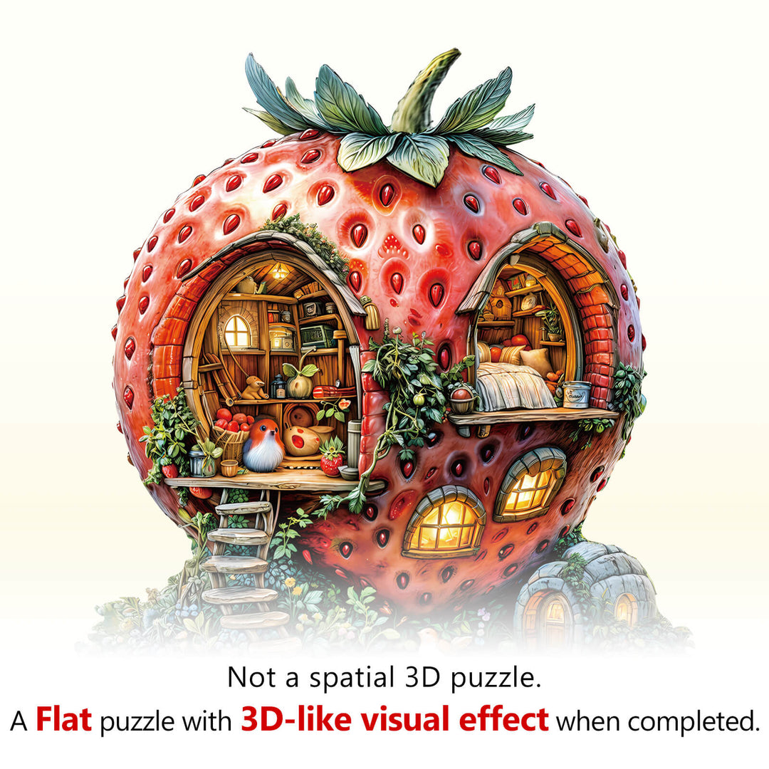 Strawberry Hut Wooden Jigsaw Puzzle