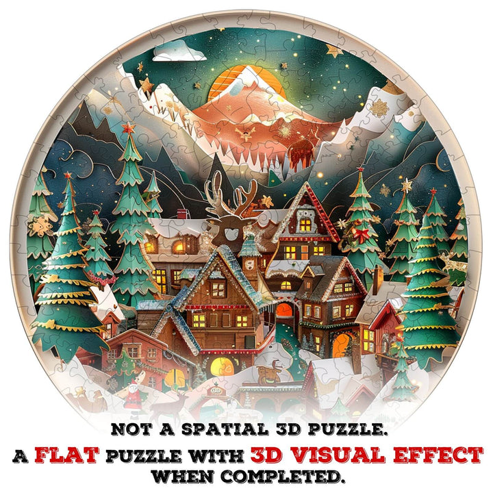 3D Christmas Town Wooden Jigsaw Puzzle