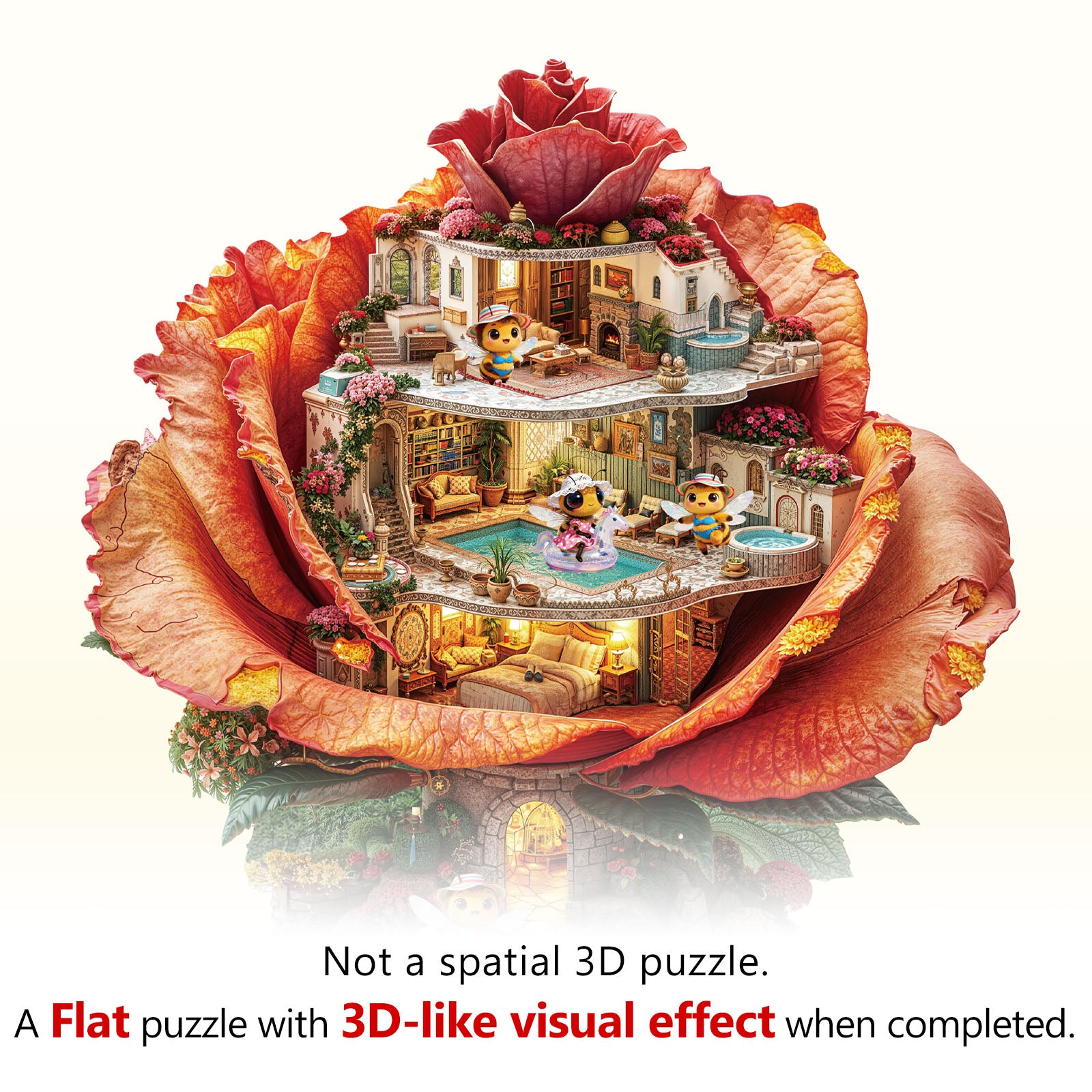 Puzzle en bois Auberge Rose