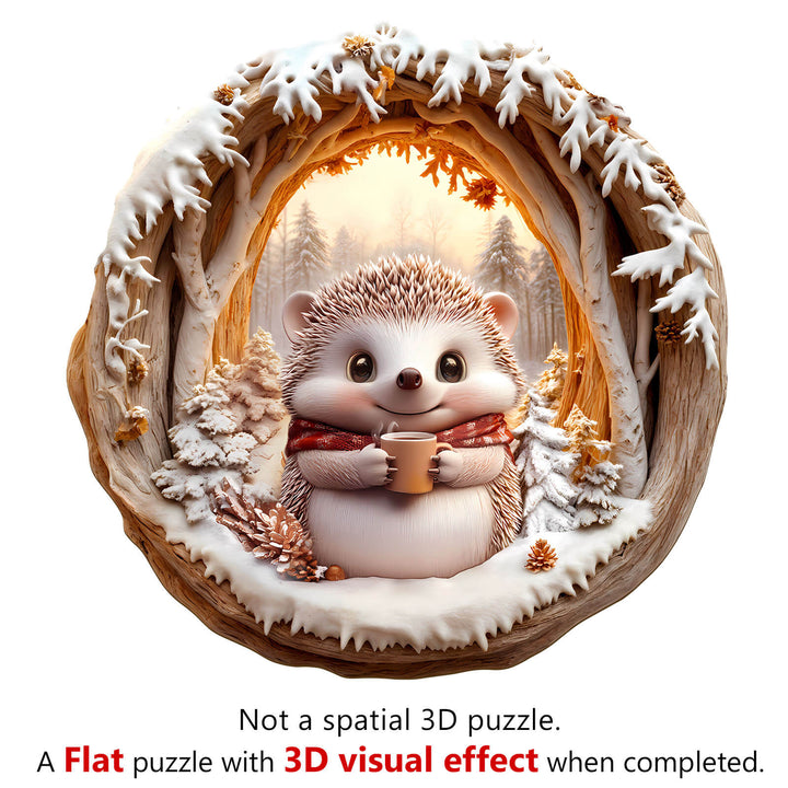 3D Cave Hedgehog Wooden Jigsaw Puzzl