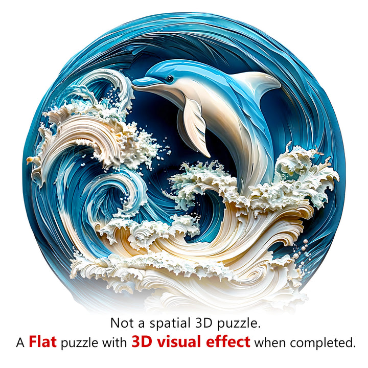 3D Dolphin-2 Wooden Jigsaw Puzzle - Woodbests