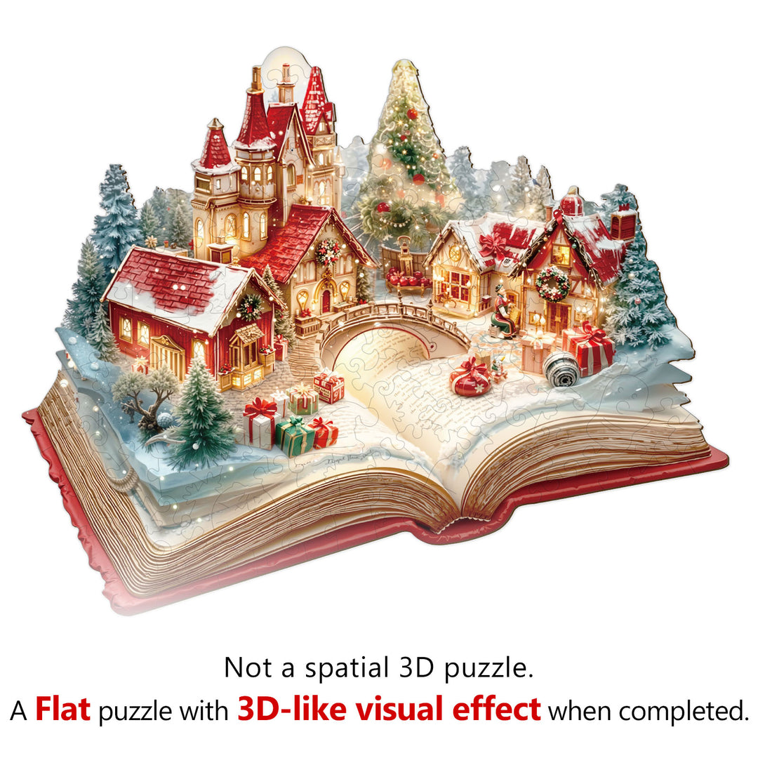 Christmas Pop-up Book Wooden Jigsaw Puzzle
