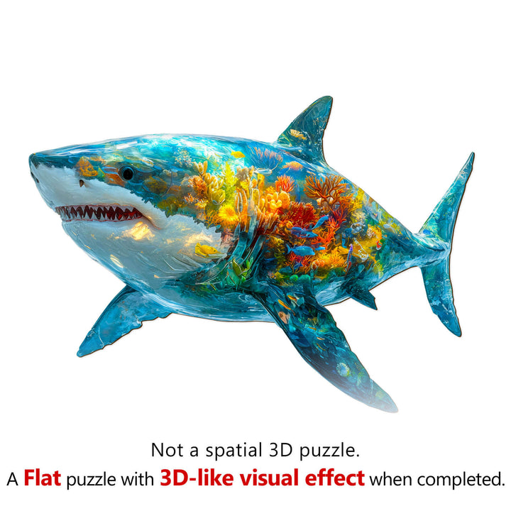 Flower shark Wooden Jigsaw Puzzle