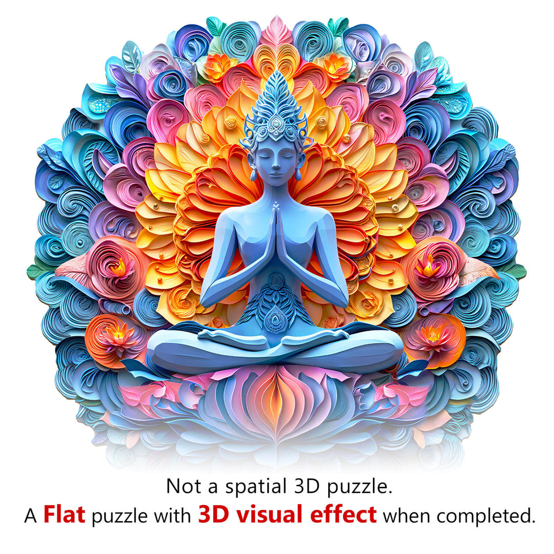 Yoga and mandala Wooden Jigsaw Puzzle