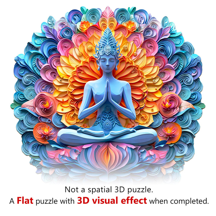 Yoga and mandala Wooden Jigsaw Puzzle