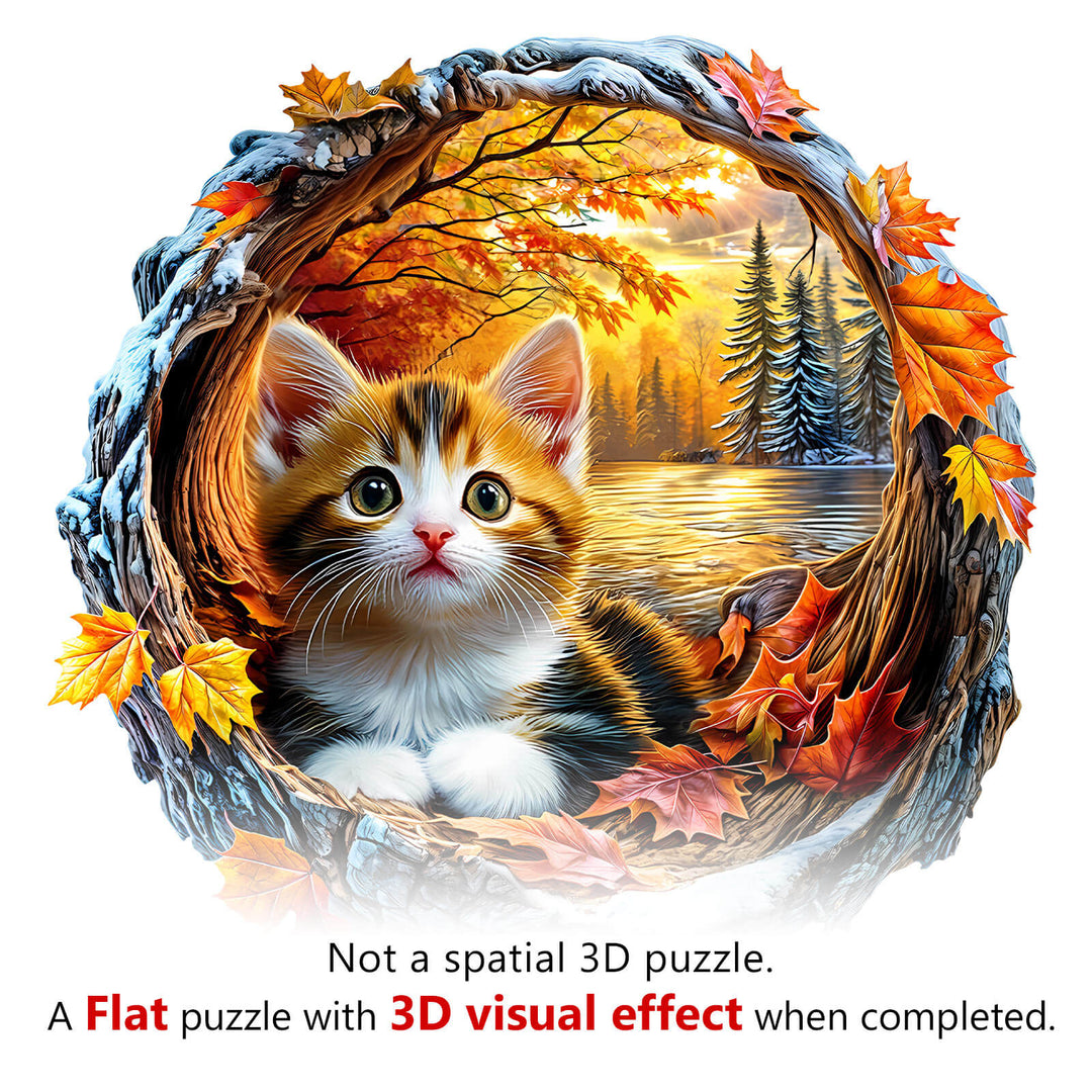 Puzzle en bois chat 3D