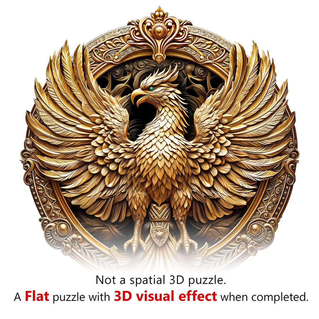 3D Metal Phoenix Wooden Jigsaw Puzzle - Woodbests