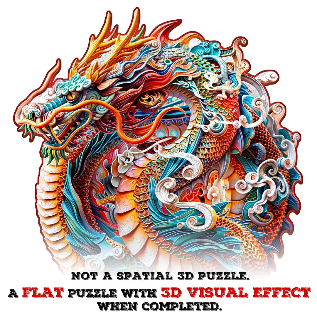 3D Chinese Dragon-2 Wooden Jigsaw Puzzle - By Woodbests