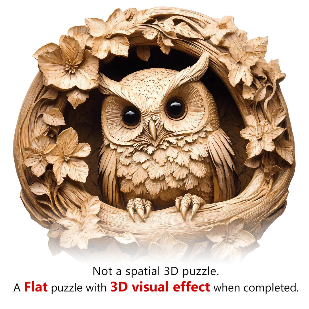 3D Owl-1 Wooden Jigsaw Puzzle