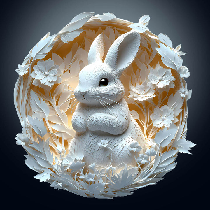 3D Paper Rabbit Wooden Jigsaw Puzzle