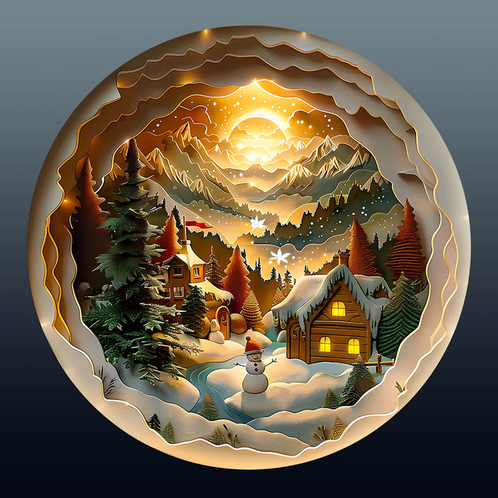 Puzzle en bois Maison de Noël 3D-1