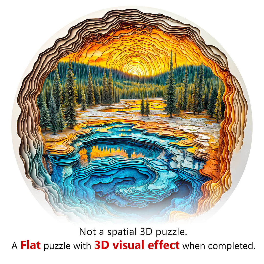 3D Volcano Heart Wooden Jigsaw Puzzle