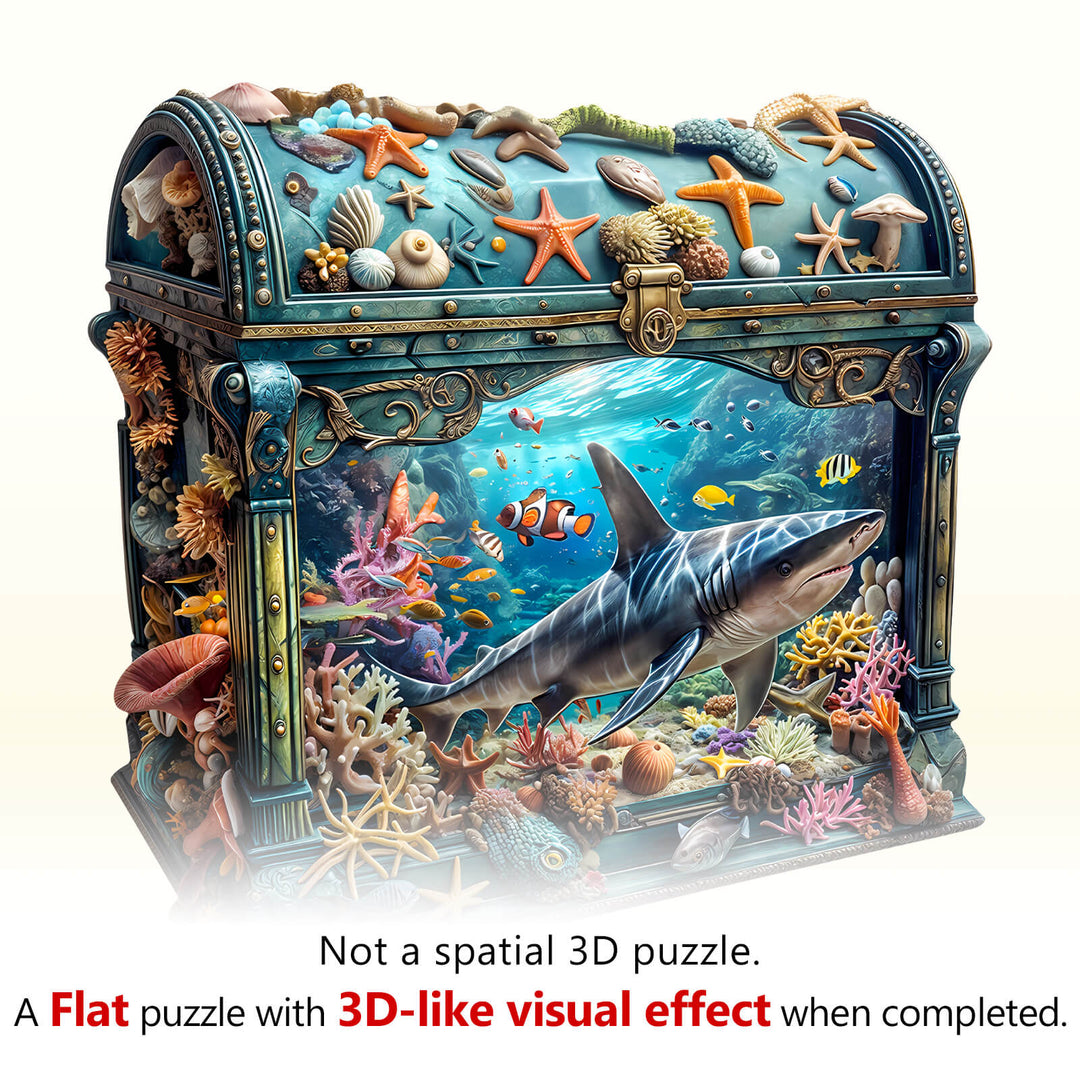 3D Treasure Chest Ocean-1 Wooden Jigsaw Puzzle
